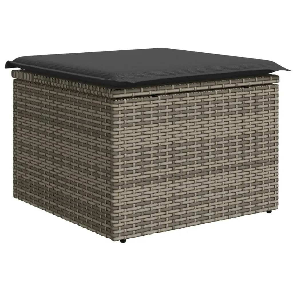 Garden Sofa Set 10 Piece Outdoor Furniture Grey Poly Rattan Modular Patio
