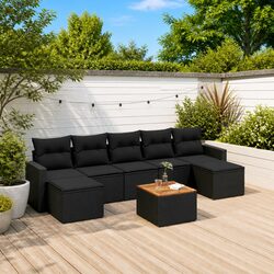 8-Piece Black Outdoor Sofa Set for Your Patio or Garden
