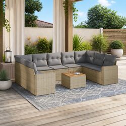 Practical 10-Piece Garden Sofa Set for Everyday Use