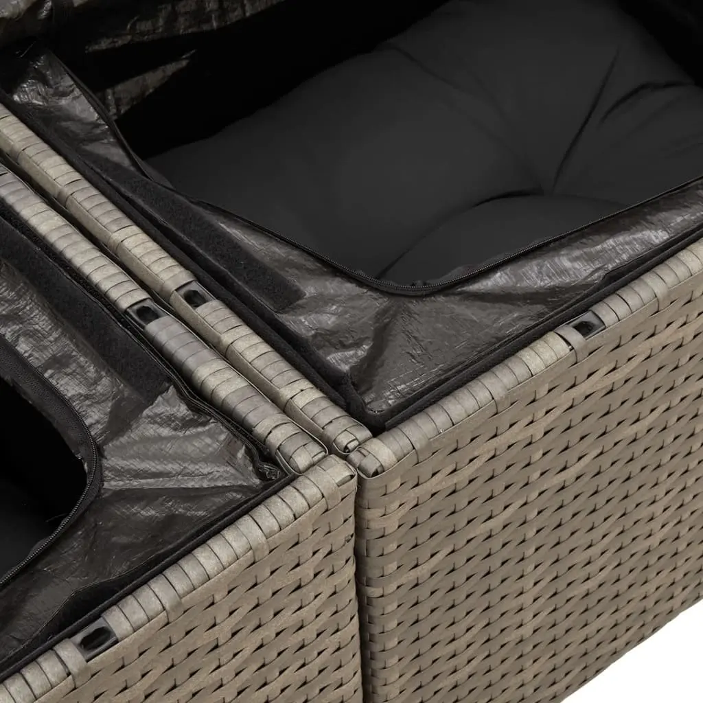10-Piece Garden Sofa Set with Storage Cushions Outdoor Patio Furniture Grey