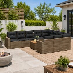 Practical 11 Piece Grey Garden Sofa Set for Your Space