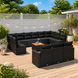 Practical 14-Piece Modular Garden Sofa Set with Cushions