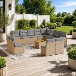 Practical 13 Piece Garden Sofa Set for Outdoor Use
