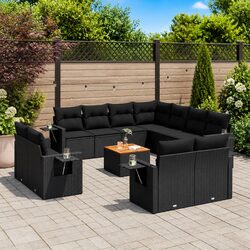 Versatile 12-Piece Black Sofa Set for Outdoor Relaxation