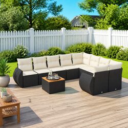 Functional 9 Piece Garden Sofa Set with Storage Options