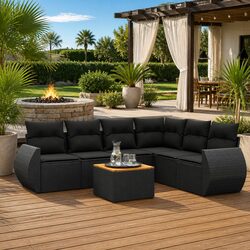 Practical 7-Piece Patio Sofa Set with Storage