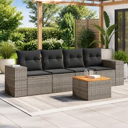5 Piece Grey Outdoor Sofa Set for Various Spaces