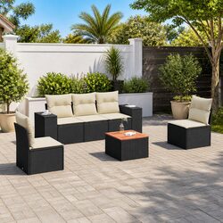 Practical 6 Piece Garden Sofa Set for Outdoor Use