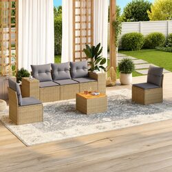 Practical 6-Piece Garden Sofa Set for Backyard Relaxation