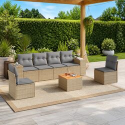 Practical 7 Piece Garden Sofa Set for Outdoor Comfort