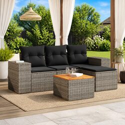 Perfect Addition: 5 Piece Grey Garden Sofa Set for Your Patio