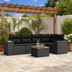 Practical 6-Piece Modular Garden Sofa Set with Storage