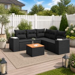 Practical 6 Piece Garden Sofa Set for Outdoor Spaces