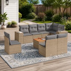 Versatile 9 Piece Garden Sofa Set for Any Outdoor Setting