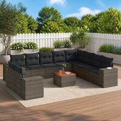 Versatile Grey Outdoor Sofa Set - 11 Pieces