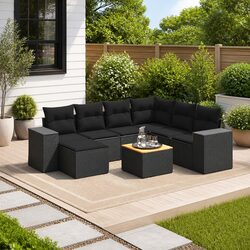 Functional 8-Piece Garden Sofa Set for Outdoor Use