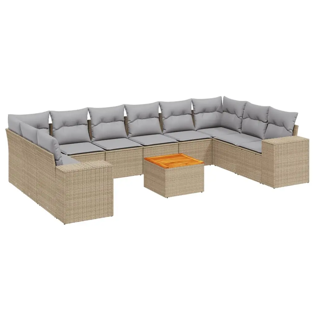 Outdoor Garden Sofa Set 11 Piece Modular Patio Furniture with Storage Cushions