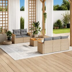 Practical 6 Piece Garden Sofa Set for Outdoor Use