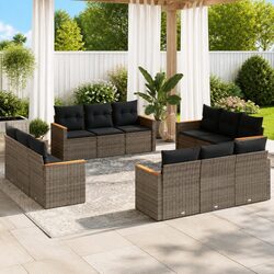 Practical 12 Piece Grey Outdoor Sofa Set for Your Patio