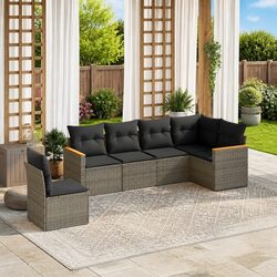 Practical 6-Piece Garden Sofa Set with Storage Solutions