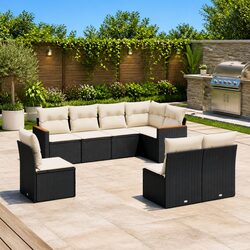8-Piece Garden Sofa Set with Cushions