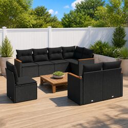 Practical 8 Piece Sofa Set for Outdoor Relaxation