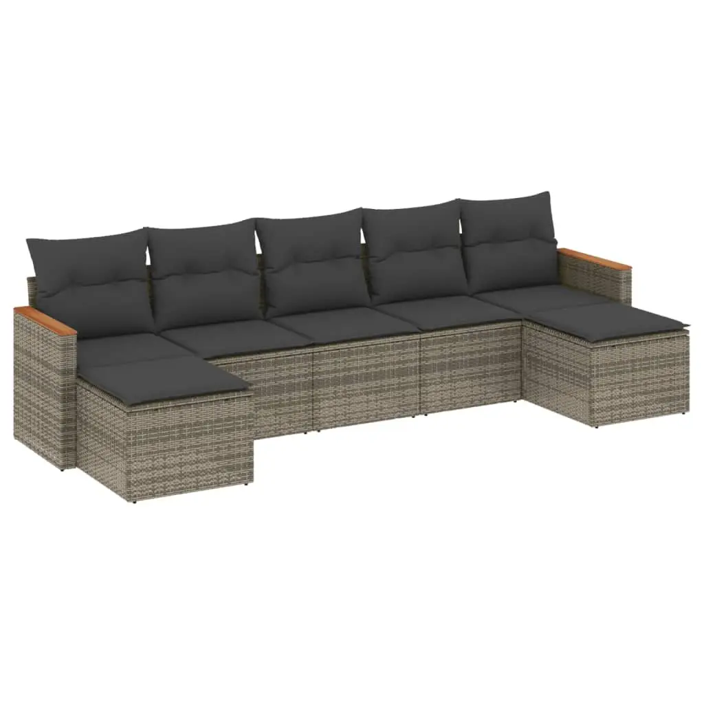 Garden Sofa Set 7 Piece Outdoor Furniture Patio Sectional with Cushions Grey