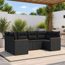 Practical 6 Piece Garden Sofa Set for Outdoor Living