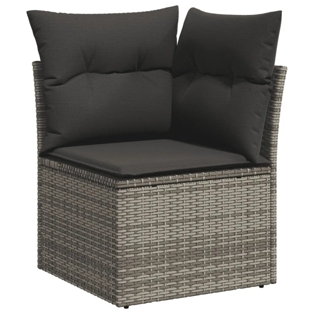 Garden Sofa Set 9 Piece Outdoor Furniture Grey Poly Rattan Patio Lounge Modular
