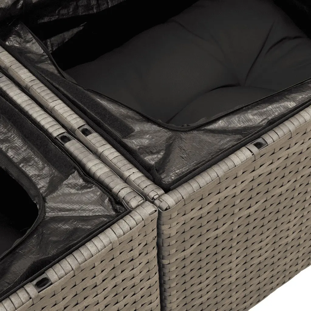 Garden Sofa Set 11 Piece Grey Poly Rattan Outdoor Furniture Patio Lounge Modular