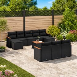 Versatile 11 Piece Black Garden Sofa Set for Any Outdoor Area