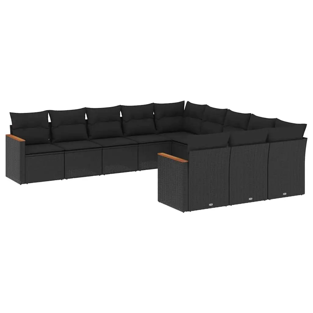 Garden Sofa Set 11 Piece Outdoor Furniture Patio Conversation Black Modular