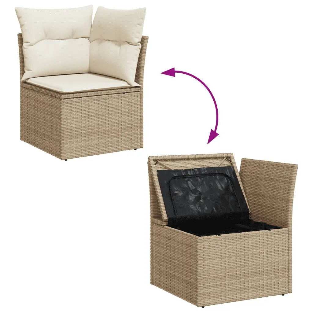 Garden Sofa Set 12 Piece Outdoor Furniture Beige Rattan Modular Patio Lounge