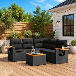 Perfect Addition: 6 Piece Rattan Garden Sofa Set