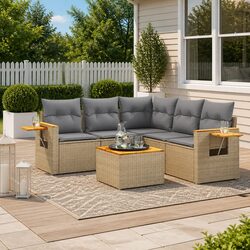 Practical 6-Piece Outdoor Sofa Set for Relaxing Times