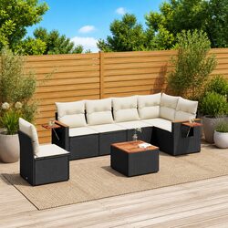 7 Piece Outdoor Sofa Set for Various Home Settings - Black