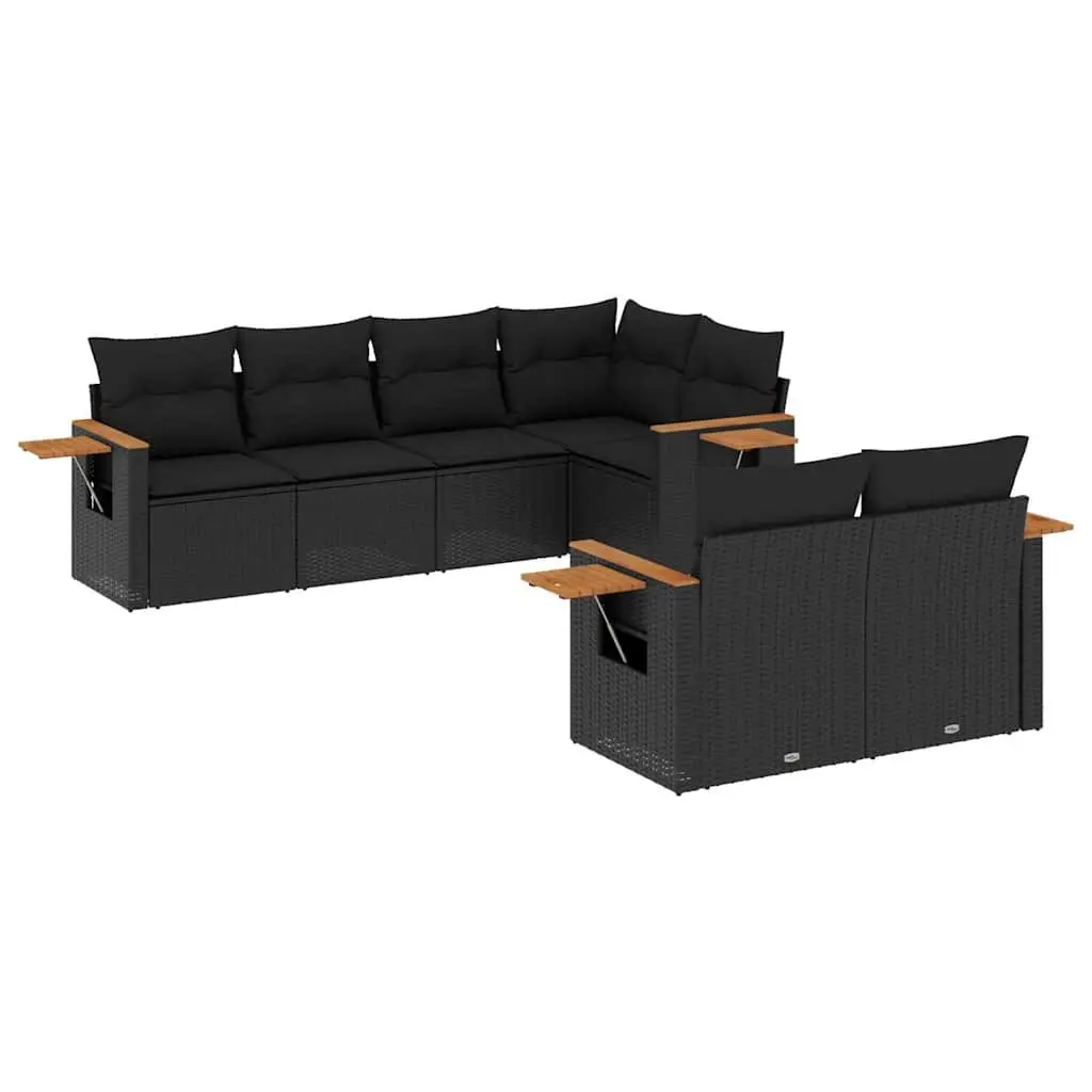 Garden Sofa Set 7 Piece Outdoor Furniture Patio Sectional with Storage Cushions