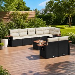 Practical 9-Piece Garden Sofa for Relaxation and Hosting