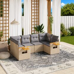 Functional 6-Piece Garden Sofa Set for Outdoor Spaces