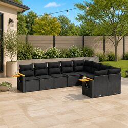 Practical 9 Piece Garden Sofa Set for Outdoor Use