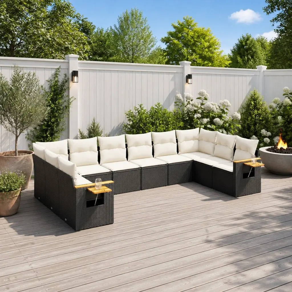 10-Piece Garden Sofa Set for Outdoor Use