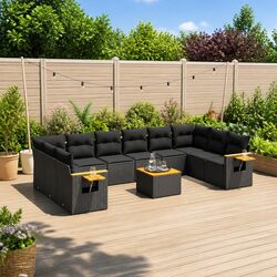 Practical 11 Piece Garden Sofa Set for Outdoor Comfort