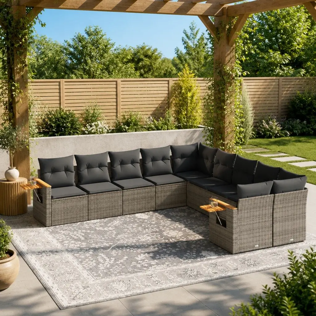 10 Piece Garden Sofa Set for Outdoor Living