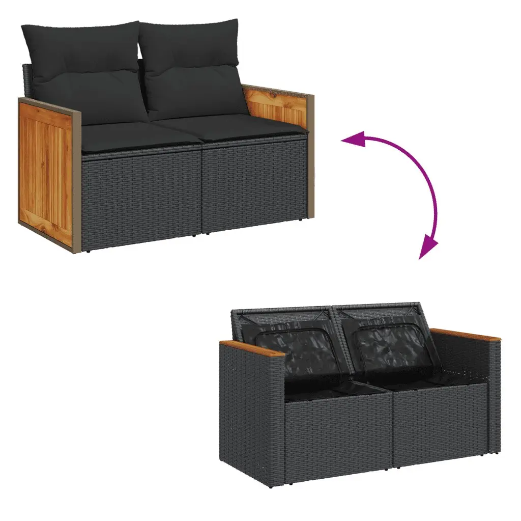 Garden Sofa Set 4 Piece Outdoor Furniture Patio Rattan Lounge with Cushions