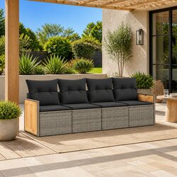 4 Piece Modular Garden Sofa Set with Weather-Resistant Storage