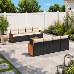 Practical 9 Piece Garden Sofa Set with Storage