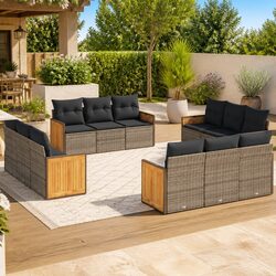 Practical 12-Piece Garden Sofa Set for Outdoor Enjoyment
