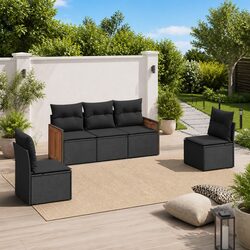 Practical 5-Piece Rattan Sofa Set for Outdoor Use