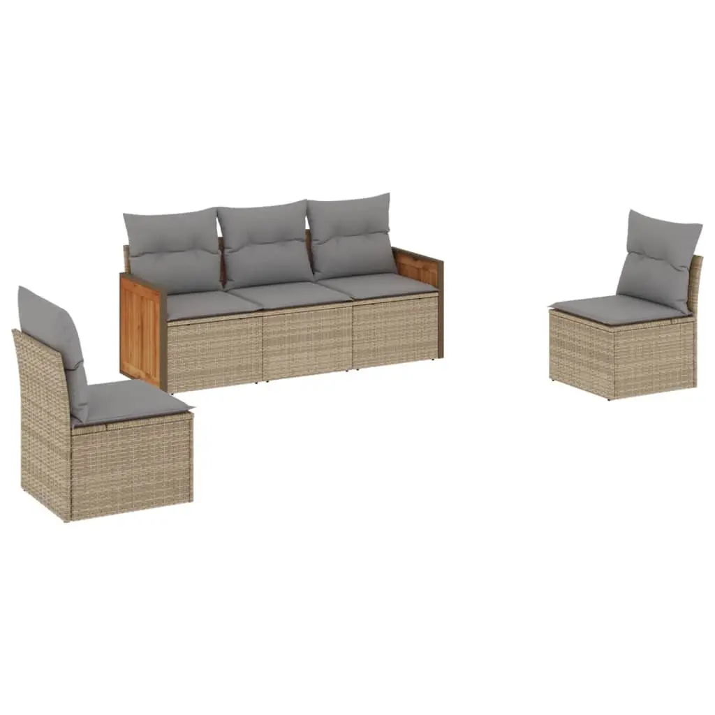 Outdoor Sofa Set 5 Pieces in Beige