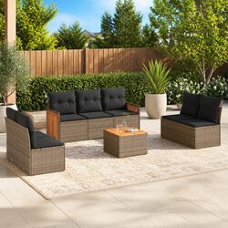 Versatile 8-Piece Grey Patio Sofa Set for Comfort